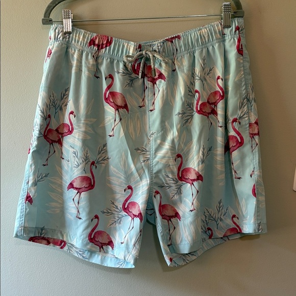 Tropical Flamingo Print Men's Swim Trunks XXL - Picture 1 of 10